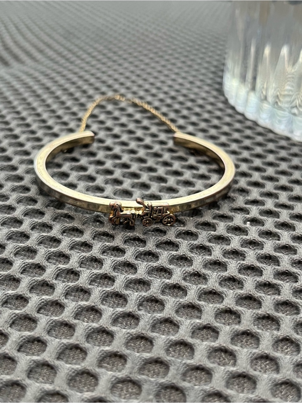 Coach Horse and Carriage Double Chain Cuff Bracelet